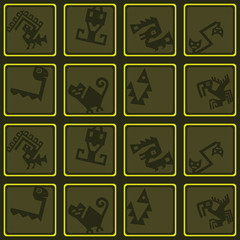 Seamless background with American Indians relics