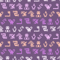 Seamless background with American Indians relics