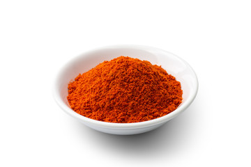 Paprika powder isolated on white background