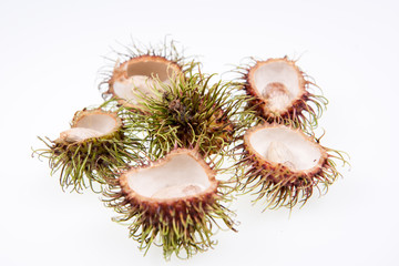 Rambutan with shell and seed