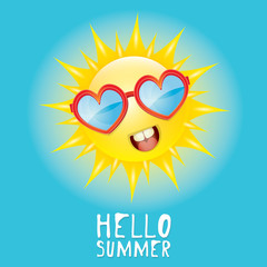 Hello Summer. vector summer smiling sun