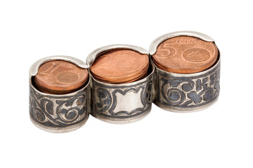 Old silver coin holder