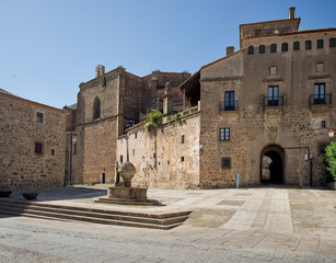 St Nicolas square in Plasencia, Caceres. Spain