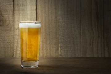 Beer Glass on a Wooden Background