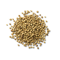 Coriander seeds isolated on white background