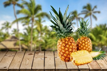 Pineapple, Fruit, Isolated.