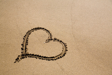 Heart on sand