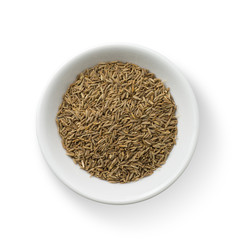 Cumin seeds isolated on white background