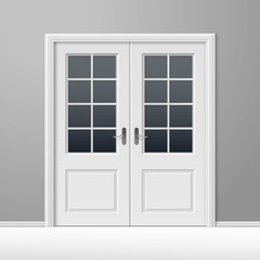 Vector White Closed Door with Frame