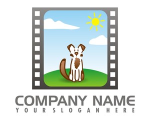 dog movie film logo image vector