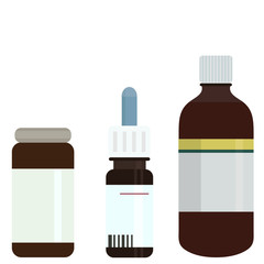 Vector modern medicine bottles set