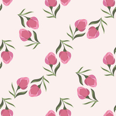 Seamless floral pattern with tropical flowers.