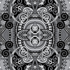 grey authentic seamless floral geometric pattern