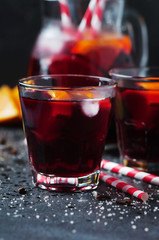 Spanish sangria with orange and lime