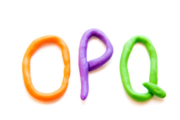 plasticine letters OPQ