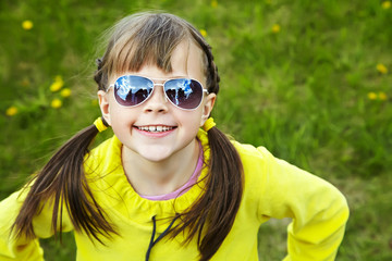 happy little girl in the park