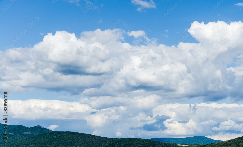 Wall mural blue sky clouds.