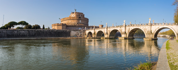 Fototapeta na wymiar Castle Sant'Angelo and Bridge of the Angels - Rome