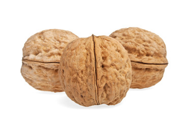 Walnuts on a white background, isolated objects