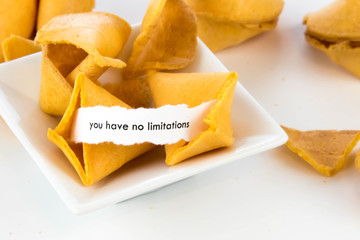 open fortune cookie - YOU HAVE NO LIMITATIONS
