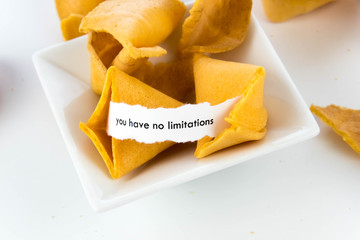 open fortune cookie - YOU HAVE NO LIMITATIONS