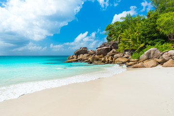Beautiful Paradise beach - Anse Georgette at Praslin, Seychelles