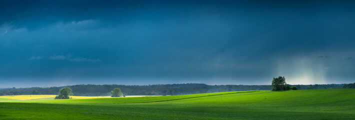 Obraz na płótnie Canvas panorama,landschaft nach dem Regen,norddeutschland,mecklenburg-v