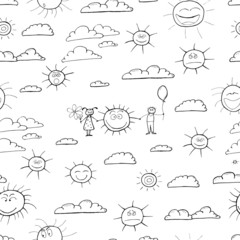 Fototapeta premium Funny and cute clouds
