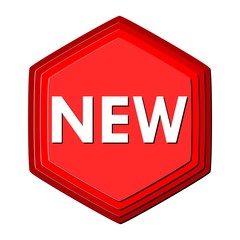 New icon red, isolated on white background
