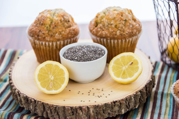 fresh baked lemon poppyseed muffins