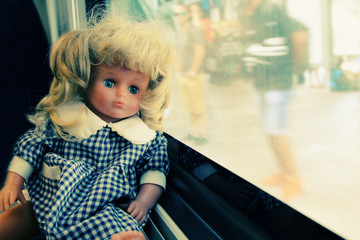 Portrait of vintage baby doll