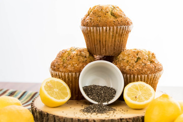 fresh baked lemon poppyseed muffins