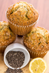 fresh baked lemon poppyseed muffins