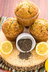 fresh baked lemon poppyseed muffins