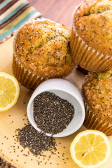 fresh baked lemon poppyseed muffins
