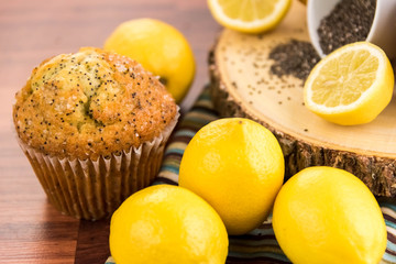 fresh baked lemon poppyseed muffins