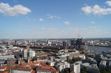 Obraz premium Blick über Hamburg, vom Hamburger Michel