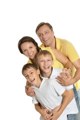 Fototapeta premium Szczęśliwa czteroosobowa rodzina
