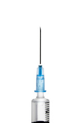 Syringe with needle, isolated on white background