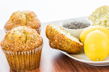 fresh baked lemon poppyseed muffins