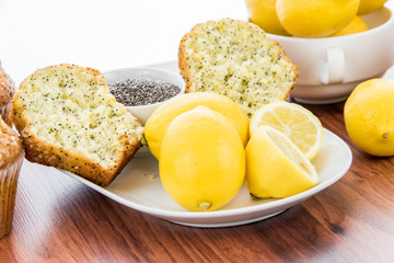 fresh baked lemon poppyseed muffins