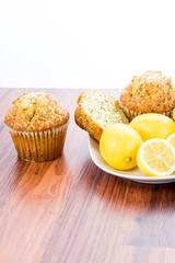 fresh baked lemon poppyseed muffins
