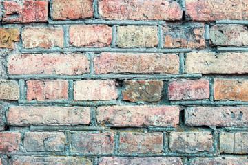 Background of red brick wall pattern texture.