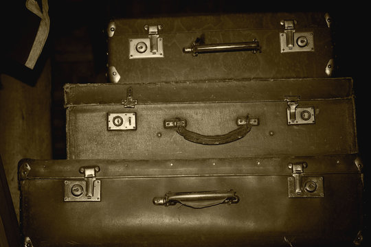 Retro vintage suitcases