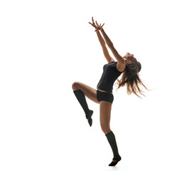 Woman dancer dancing silhouette