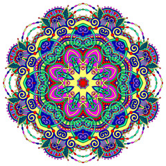 mandala, circle decorative spiritual indian symbol of lotus flow