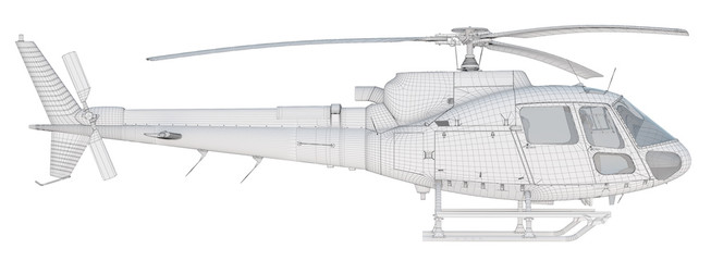 3D Wire Frame Helicopter © Vizphotos