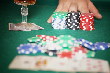 Naklejka premium card poker casino chips