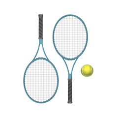 Vector Tennis Rackets with Ball