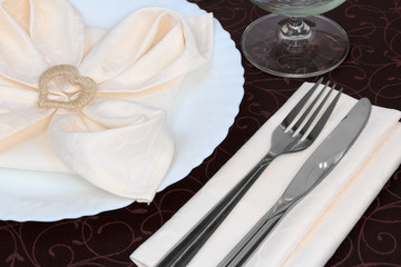 The golden heart on plate